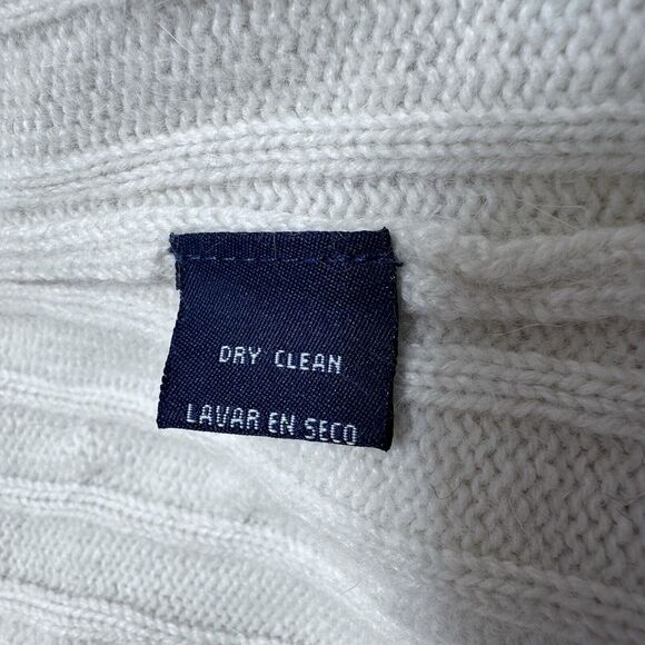 Jones New York sz L Ivory Stand Collar Wool Angora Blend Cable Knit Cardigan NWT - Picture 5 of 7